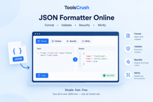 JSON Formatter Online tool for formatting, validating, beautifying and minifying JSON