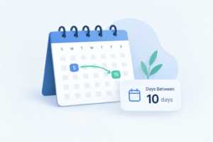 Illustration showing how to calculate days between two dates